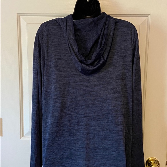 NWT RBX active navy blue heathered hooded workout shirt size XL men’s - Picture 3 of 7